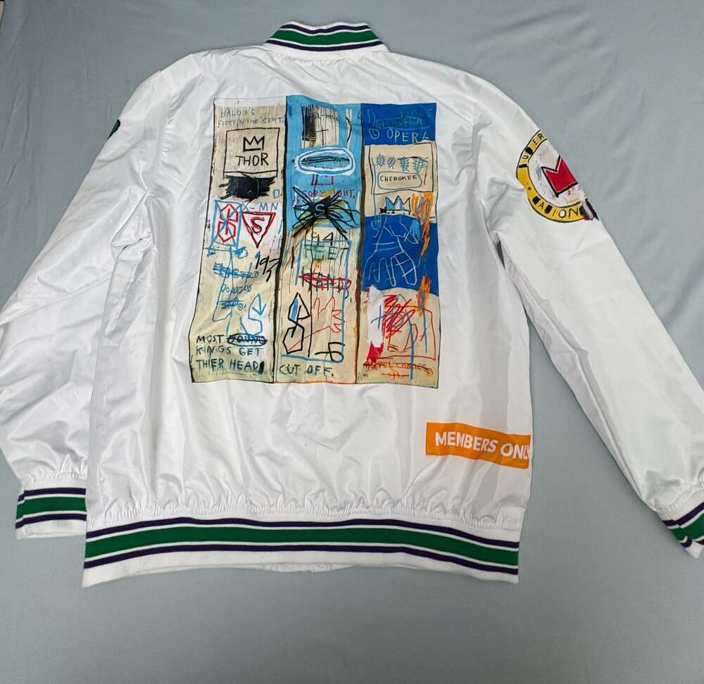 Jean-Michel Basquiat x Members Only NYC Empire Windbreaker Bomber Jacket Men's L - Picture 9 of 10